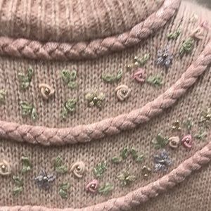 Women’s vintage pink lambswool mohair handmade sweater XS - S
